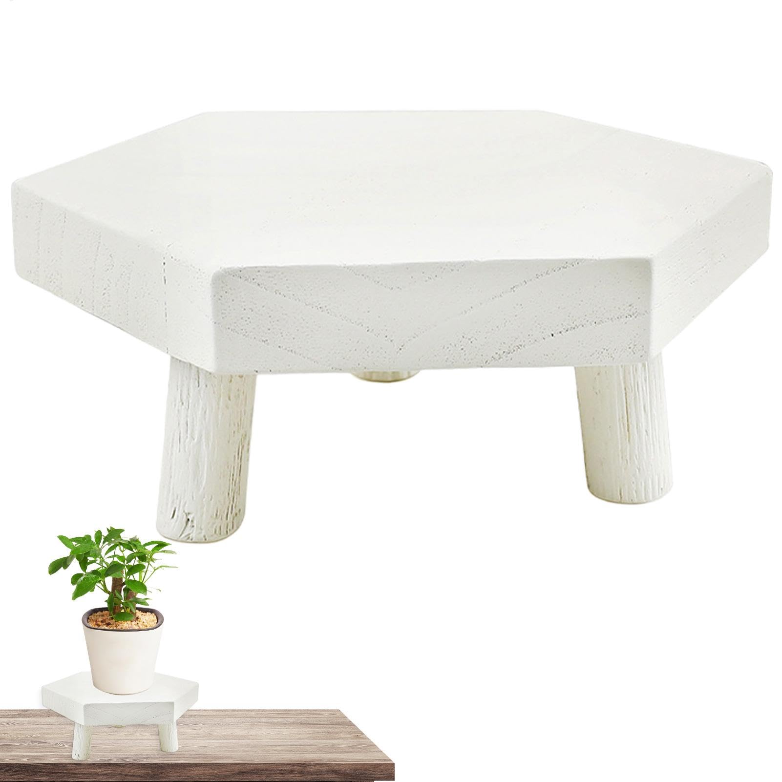 Base hexagonale en bois rustique, piédestal décoratif de haute qualité pour intérieur