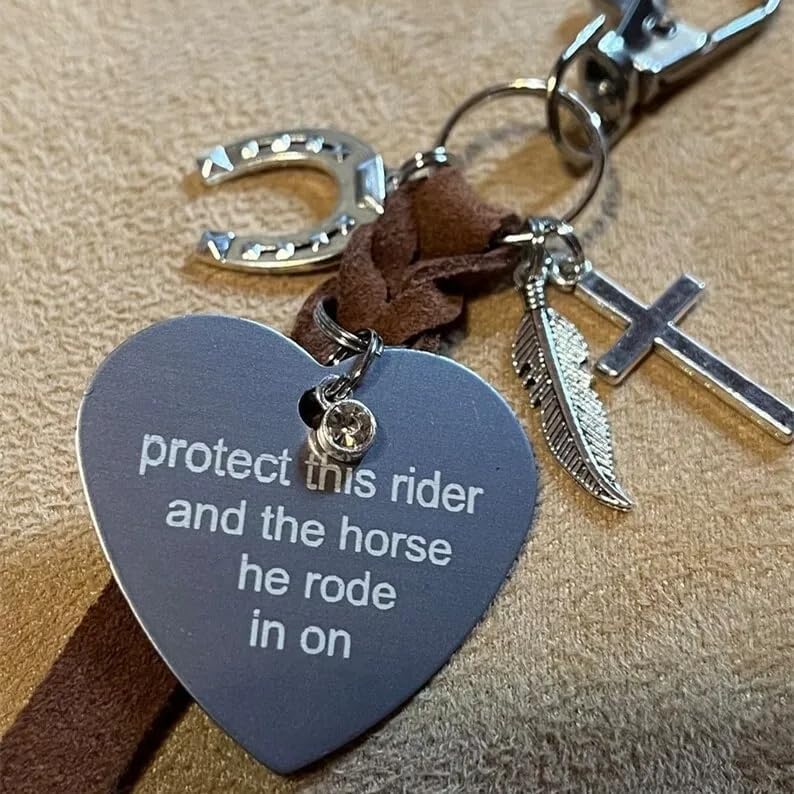 Protect This Rider and The Horse She Rode in On-Saddle Charm, Saddle Heart Charm, Equestrian Riding Gift,Horse Lovers Gifts - Image 8