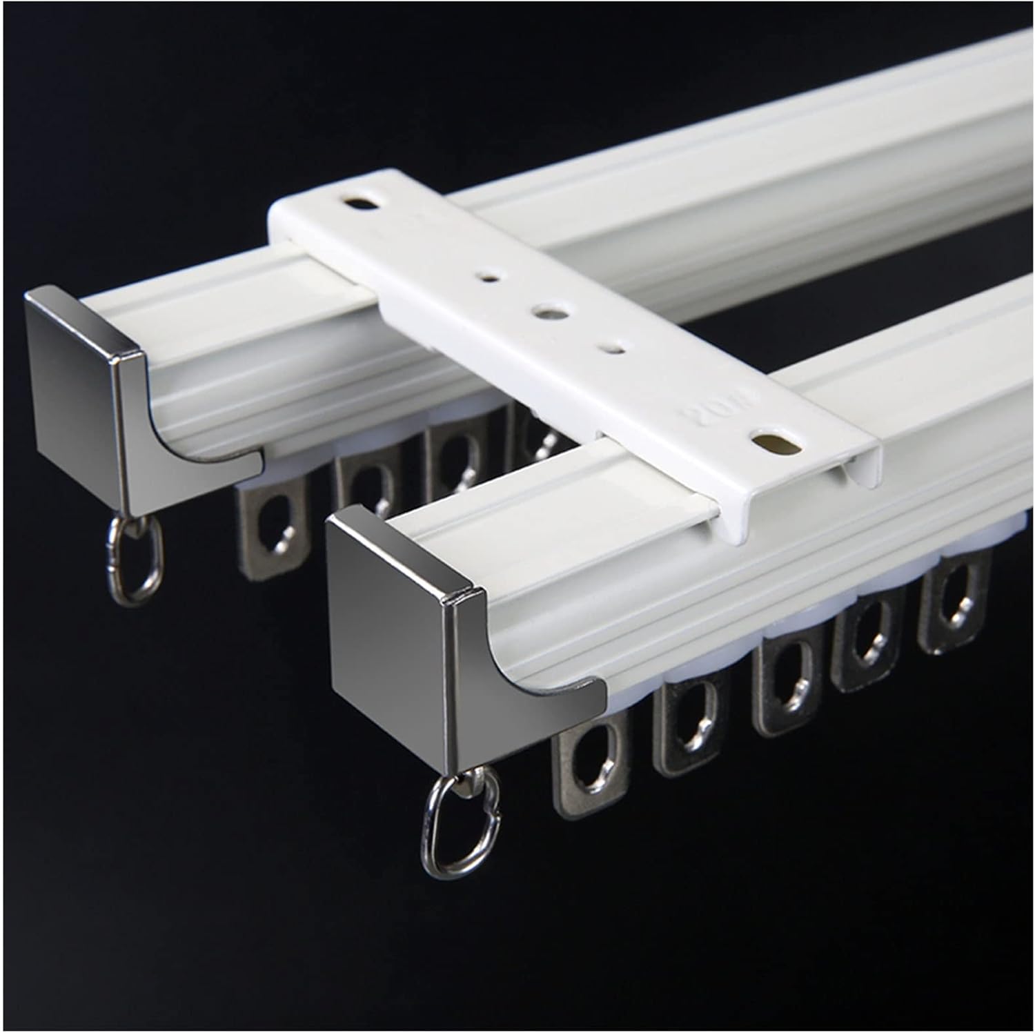 Curtain Conjoined Double Tracks, Heavy Aluminum Alloy Curtain Rails, with Silent Pulley, for Window Room Divider Ceiling Track Set (Color : A Ceiling Mounted, Size : 500cm(16.4ft))