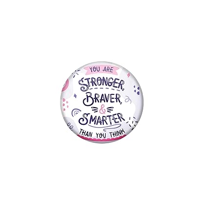 AVI White Metal Fridge Magnet with Positive Quotes You are Stronger Braver and Smarter Than You Think Design MR8001022