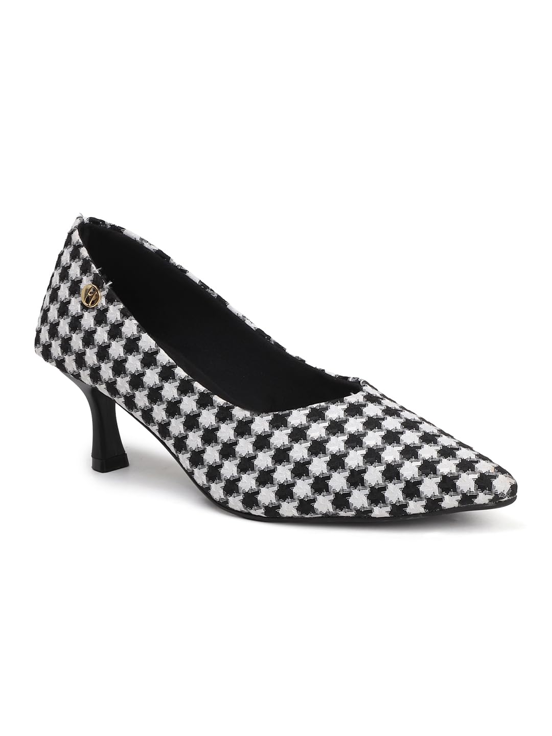 elle Women's Pointed-Toe Kitten Heel Pumps with Patterned Textile-picture-23