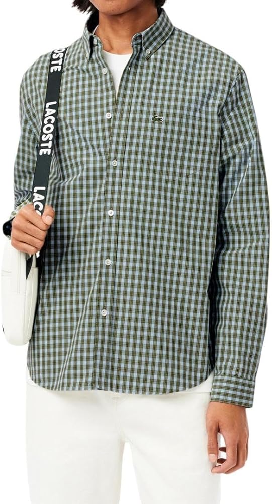 メンズ　LACOSTE スリムフィット チェックシャツ US Sサイズ メンズ LACOSTE スリムフィット チェックシャツ US Sサイズ