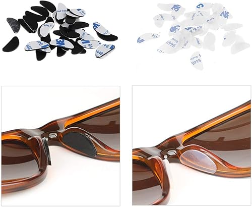 Miniatura 6 de iiniim 20 pares de almohadillas de silicona hipoalergénicas para la nariz, adhesivas, antideslizantes, para lentes, lentes de sol, transparentes,