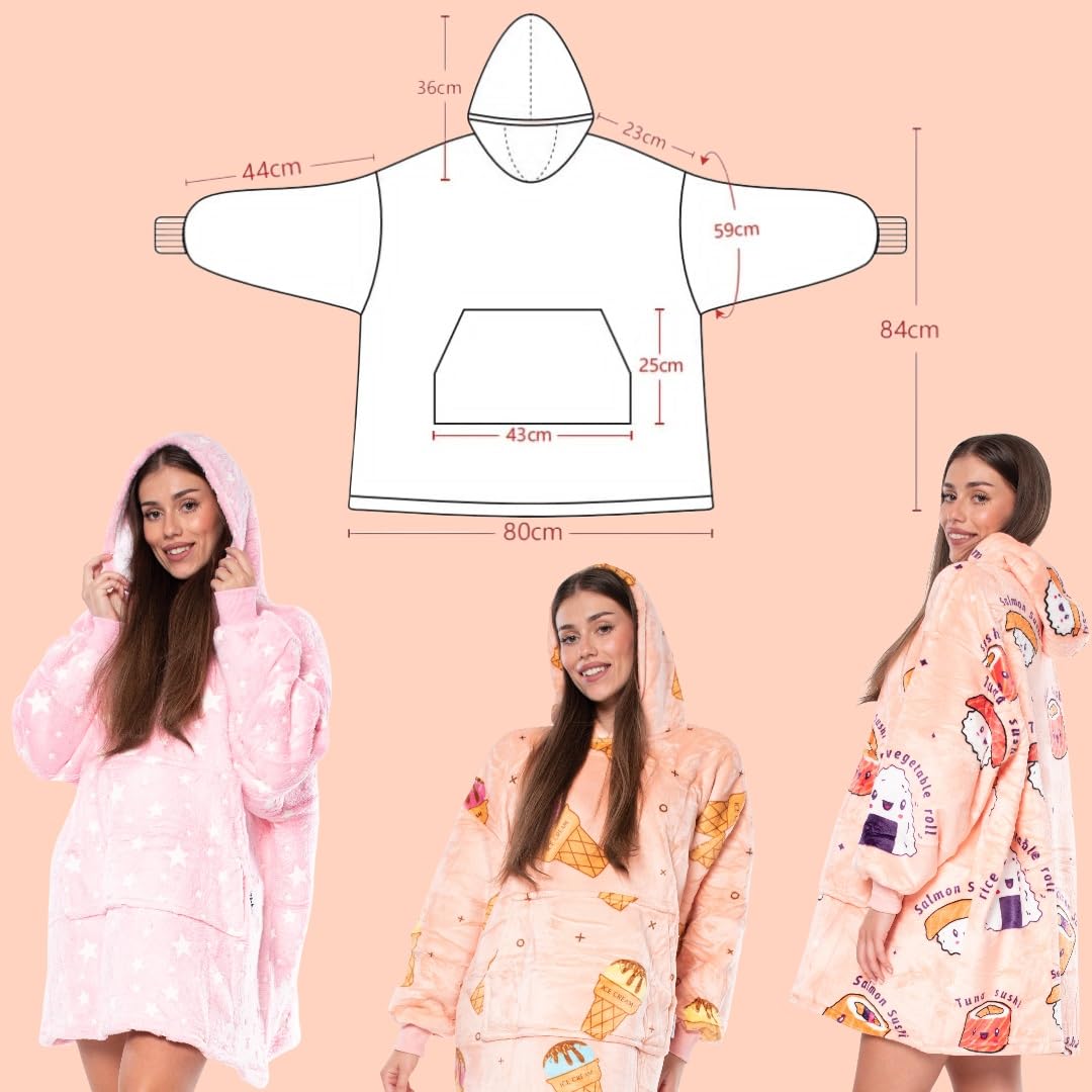 Kocobluza - Bluza Koc z Kapturem - Oversize, 2 Ciepłe Warstwy, XXL One Size, z Dużą Kieszenią - Koc z Rękawami, na Zimę i Jesień