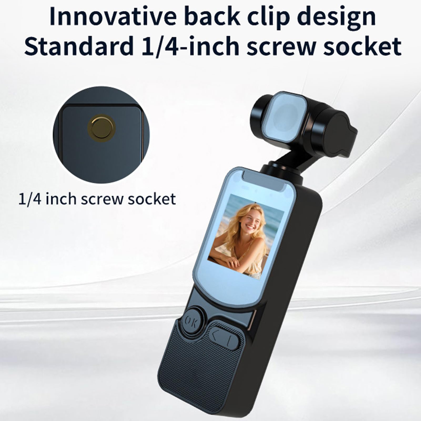 ASHATA Videocamera Mano 2K WiFi Stabilizzazione Registratore Portatile, per