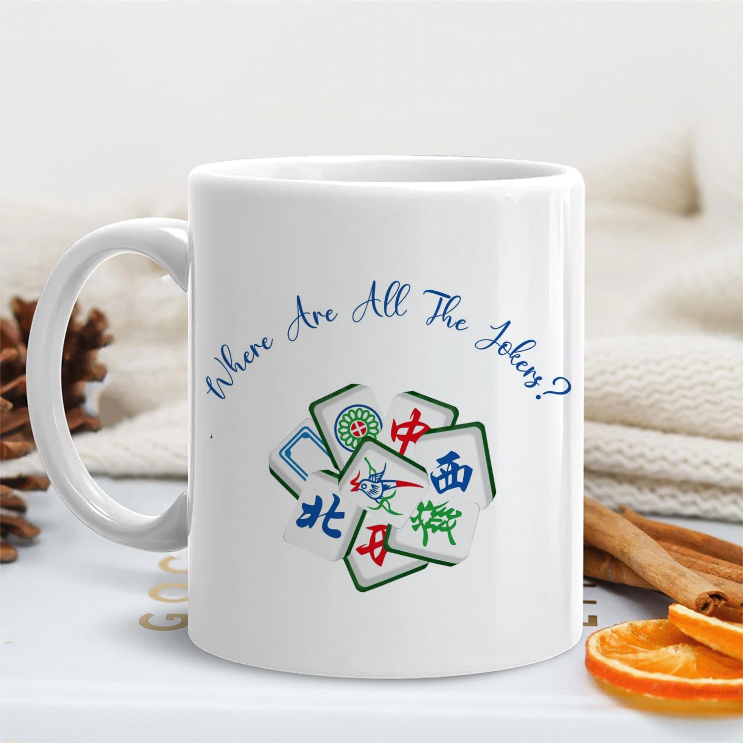 Chinese Mah Jong Tiles mug, Mahjong Player Gifts for women, Gifts for Mahjong Lovers Coffee Tea Mug 11 oz - Image 4