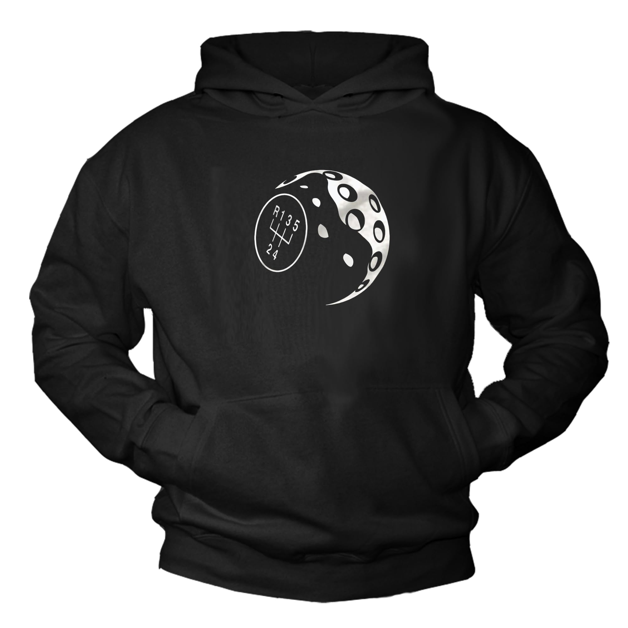 MAKAYA bluza z kapturem męska vintage racing z motywem gałki zmiany biegów golf styl retro tuning hoodie z nadrukiem