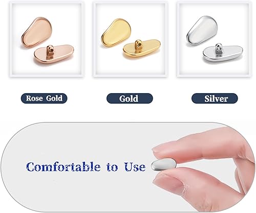 Miniatura 4 de 2 pares de almohadillas de nariz de metal atornilladas, piezas de nariz antideslizantes de titanio, almohadillas de repuesto para lentes de sol con