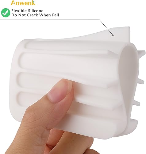 Miniatura 4 de Anwenk Jabonera para jabonera, bandeja ahorradora para ducha, baño, jabonera de silicona, cascada y diseño antideslizante, color blanco, paquete de