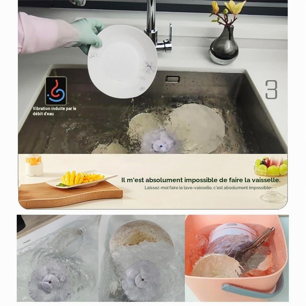 Joselin Lave-Vaisselle à Ultrasons Mini Lave-Vaisselle Portable Turbo, Machine à Laver Les Légumes, Évier Domestique, Dispositif de Lave-Vaisselle A
