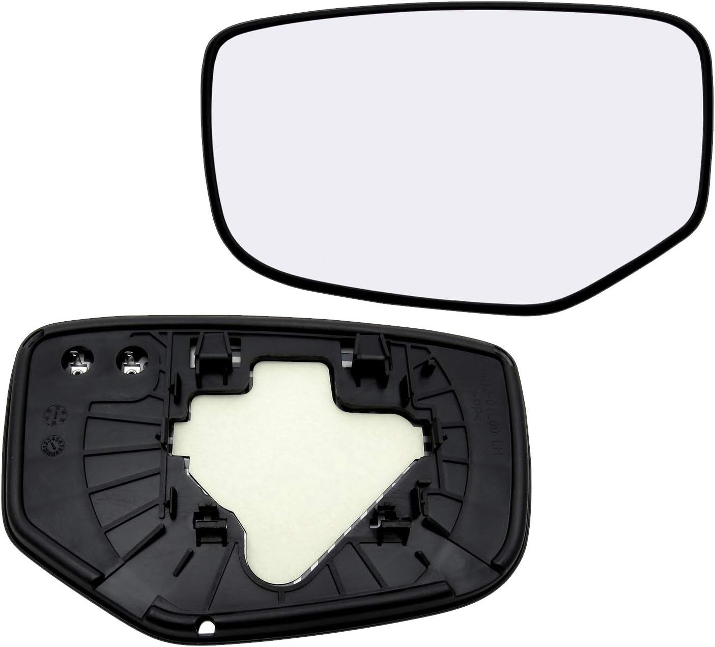 Driver Side Heated Mirror Glass with Backing Plate For 2008 2009 2010 2011 2012 Honda Accord Left Power Mirrors HO1324111 76253TA5A11 HO22GL Rear Holder