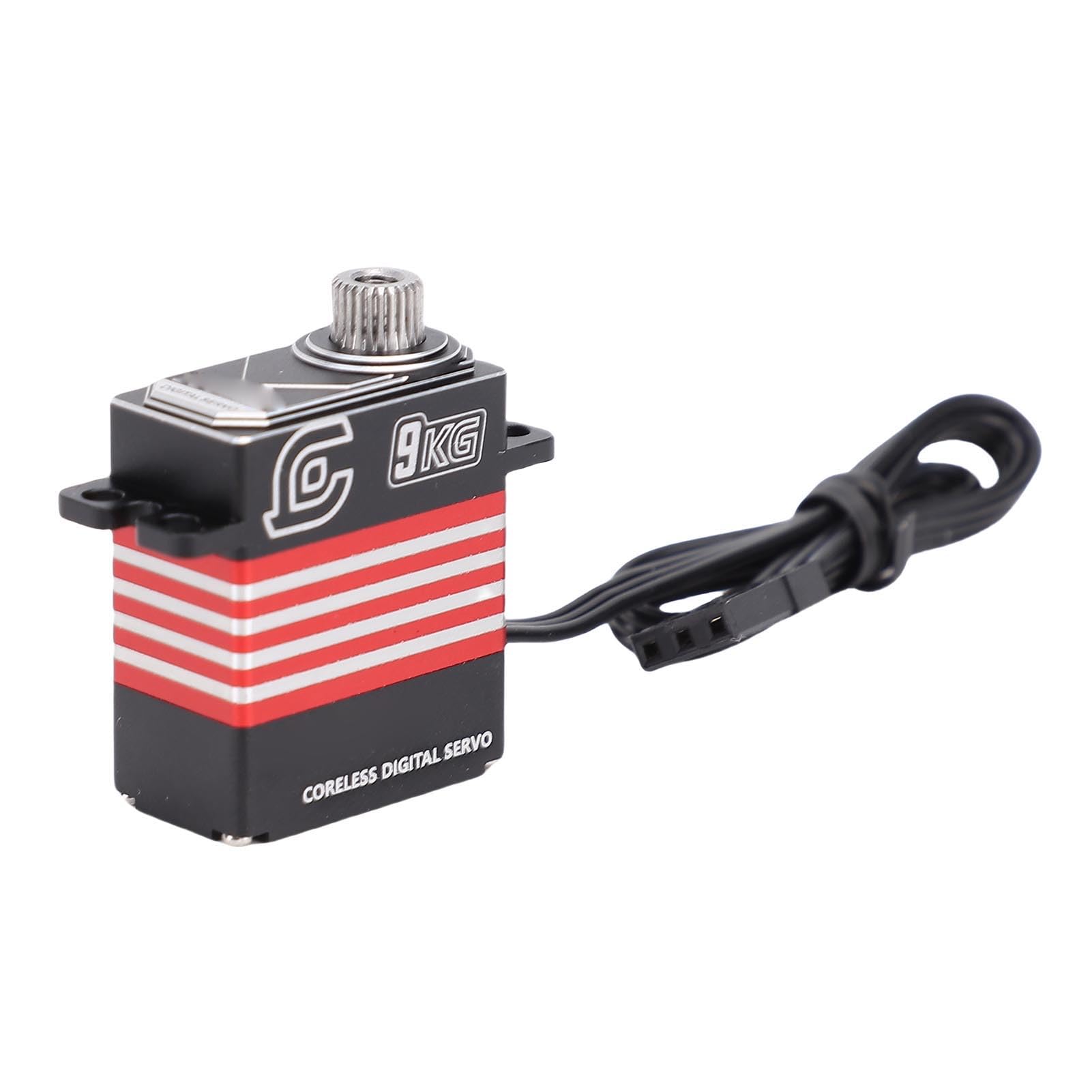 servo digital RC de 9 kg con brazo, resistente al agua IP66, de metal, repuesto para SCX10 III 1/18 Crawler. (Roja)