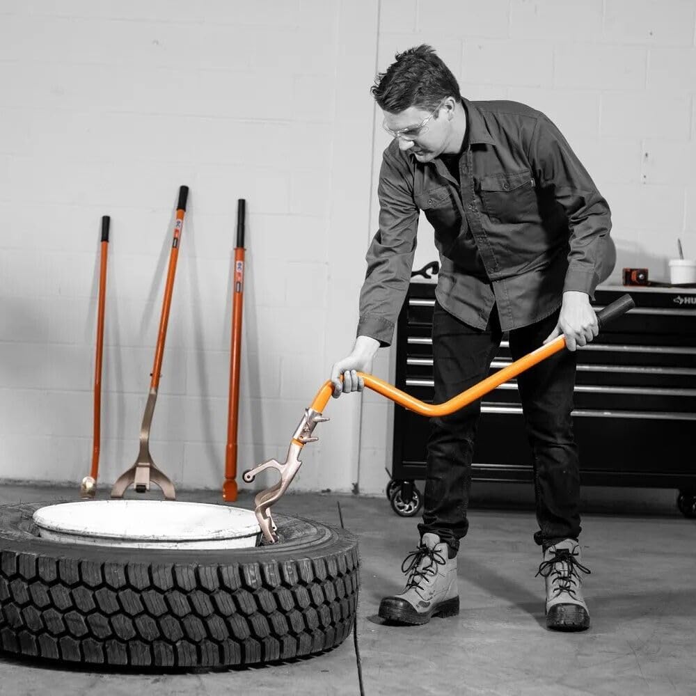Martins Super Single Tire Demounting Tool, Manual Tire Changer and Remover Tool with Adjustable Tire Bead Retaining Device