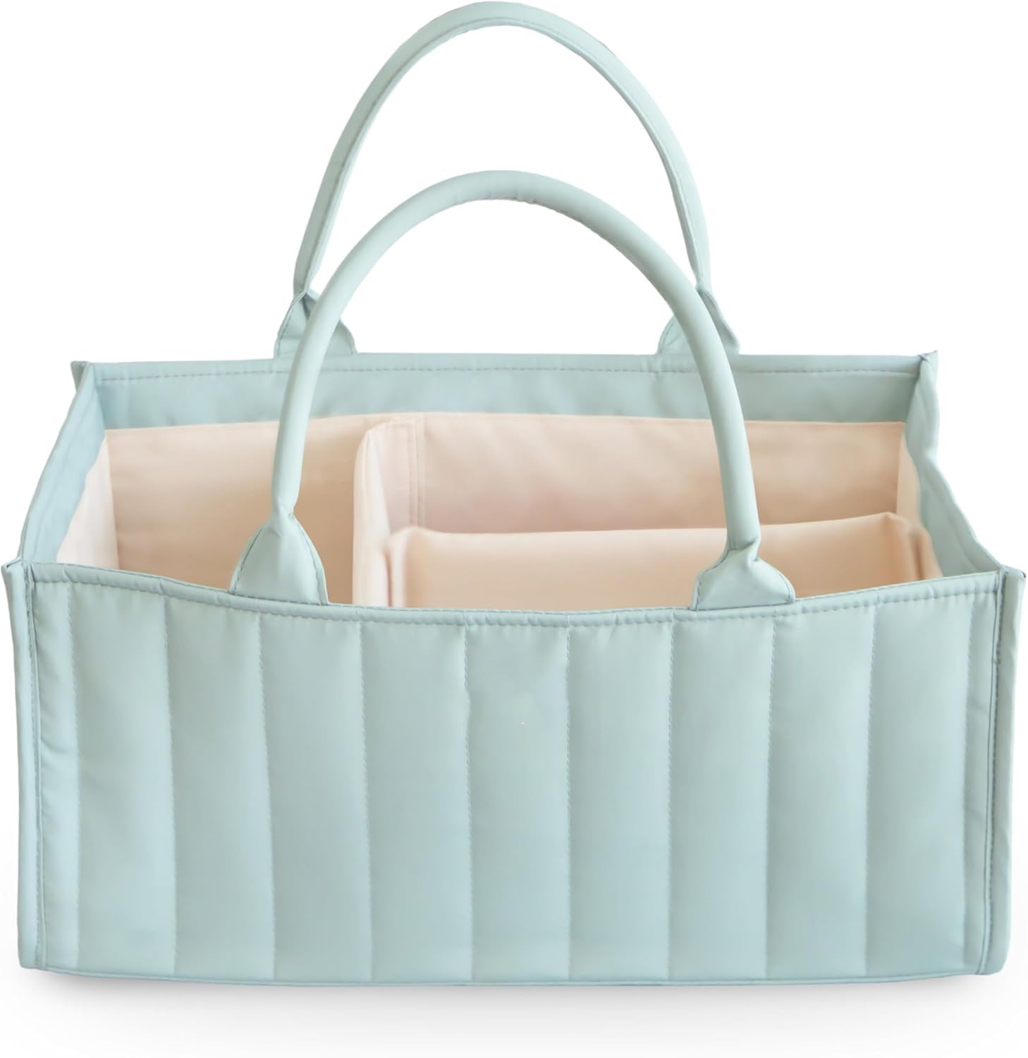 Hiphiprun Baby Diaper Caddy | Newborn Essentials Organizer for Diaper Changing Station (Roman Green)