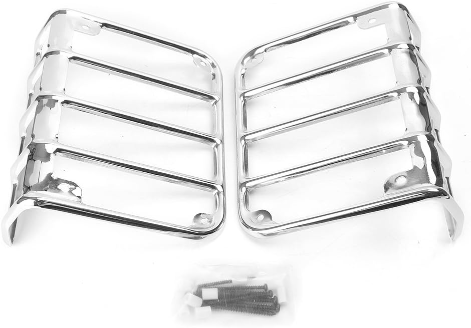 Cnoula11 Car Rear Taillight Tail Lamp Cover Guard Automotive Accessories Lights Covers Outside Protectors for Jeep Wrangler JK 2 Door & Unlimited 4 Door 2007-2017, Silver