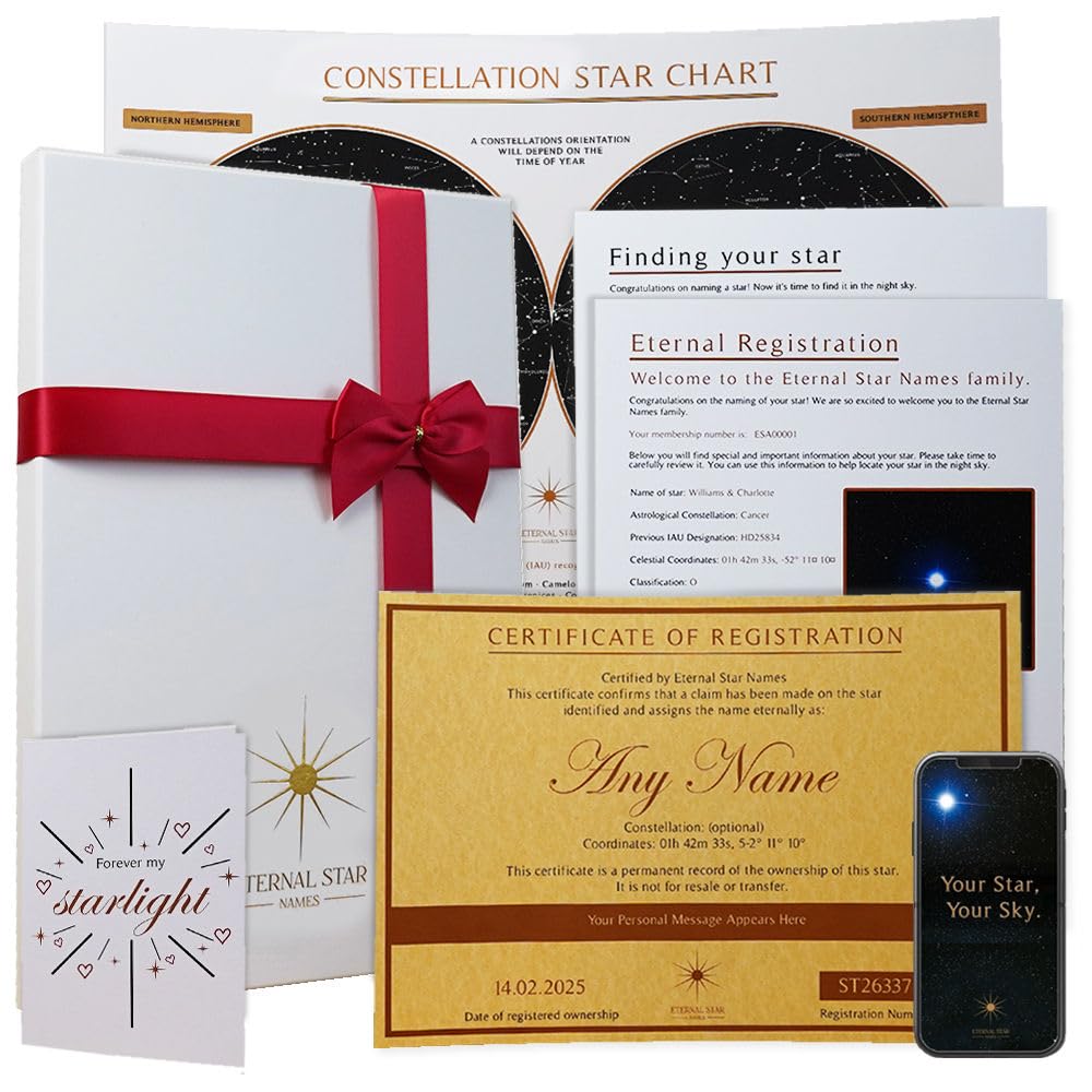 Name A Star Gift Personalised Valentines Romantic Gifts For Her Or Anniversary Present For Him Present From Wife, From Husband, Gift For Wife, Boyfriend, Girlfriend, Fiancee Keepsake