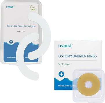 40 Pcs Nonwoven Ostomy Barrier Strips + 10 Pcs Hydrocolloid Ostomy Barrier Rings-Outer Diameter 2" 50mm 2mm Thickness