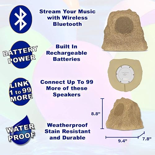 Miniatura 2 de B42S completamente inalámbrico batería recargable de 60 vatios Bluetooth Rock Speaker Sandstone