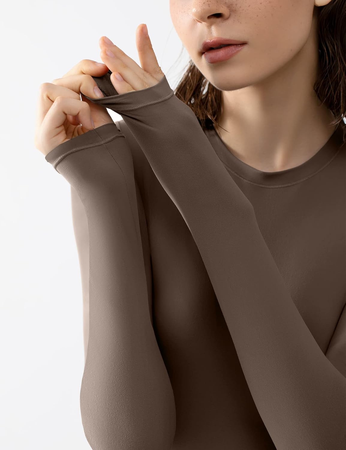 PUMIEY Women's Crew Neck Long Sleeve Bodysuit Sexy Tops Sharp Collection