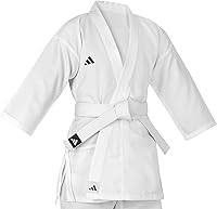 adidas K150 Ultralight Karate Gi Uniform with White Belt - Traditional Crossover Martial Arts Student Suit