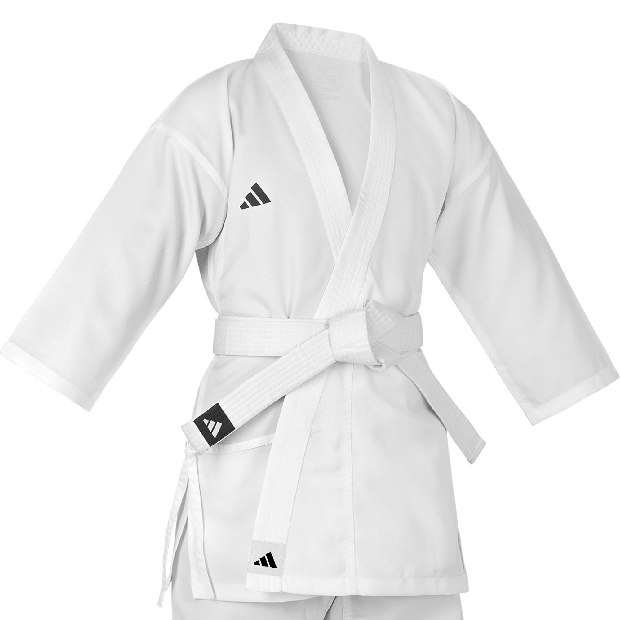 Photo 1 of adidas K150 Karate Student Martial Arts Gi Uniform with Belt, Ultralight, Traditional Crossover - White - Size 140