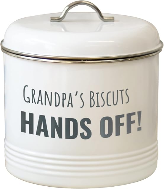 Personalised White Biscuit Barrel/Jar With Airtight Seal - Hand Finished