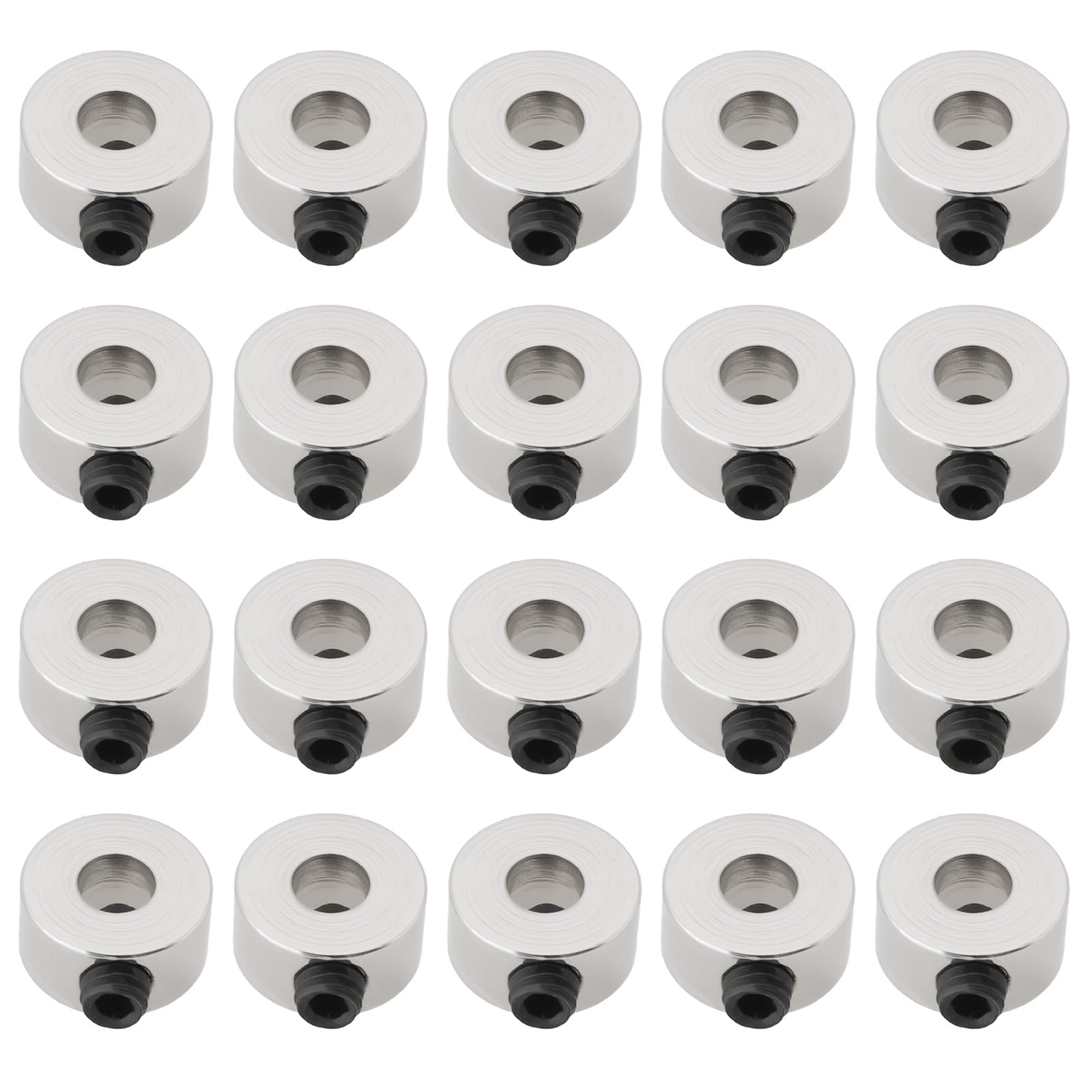 The Lord of the Tools 20 PCs 3mm Quick Release Locating Rings Metal Clamping Collars with Grub Screw for Automotive Robotics and Manufacturing Silver