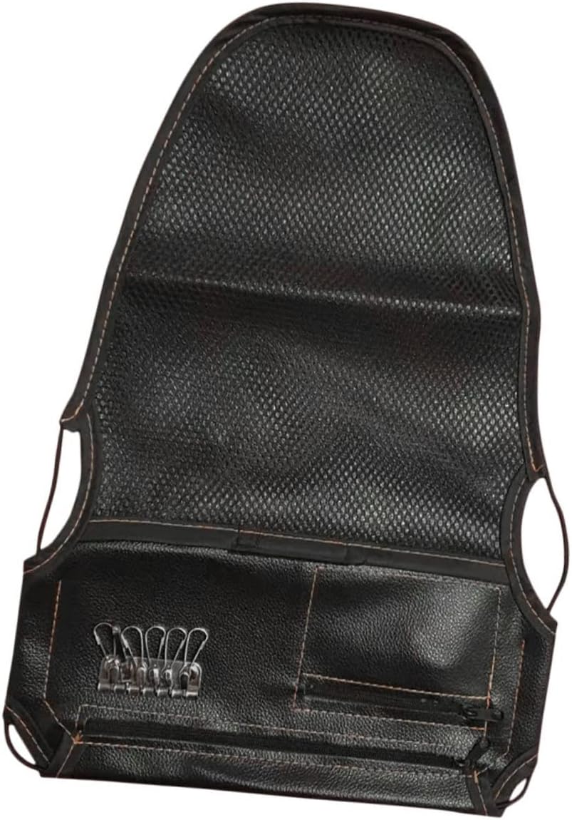 PRETYZOOM PU Metal Motorcycle Seat Storage Bag Black Large Capacity