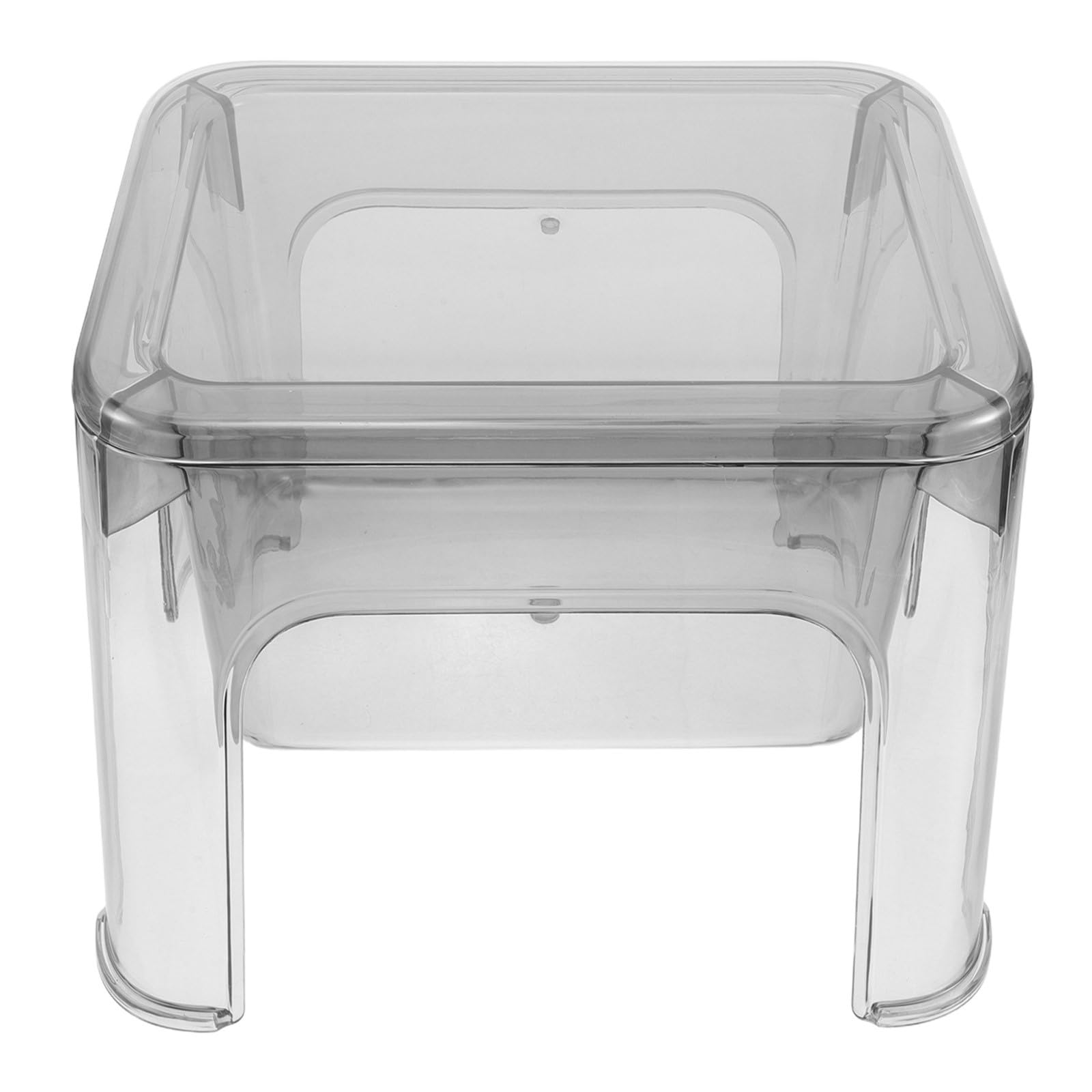Tabouret en plastique avec rangement compact gris multifonctionnel