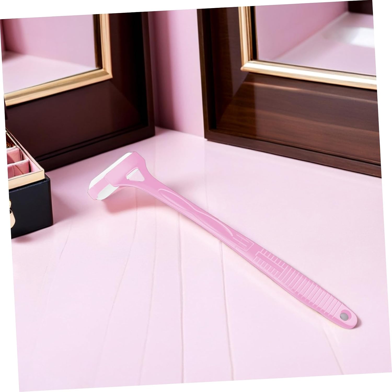 Ipetboom Folding Back Lotion Applicator with Long Handle, Pink Cream and Sunscreen Applicator for Women, Adjustable 29-46.5cm Body Lotion Spreader for Daily Skincare