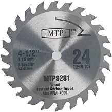 TCT 24T 4-1/2" 4.5 inch Carbide Circular Saw Blade for Rockwell Rk3441k, Worx WX429L 9.5mm/ 3/8" Arbor Wood, Plastic and Composite Materials