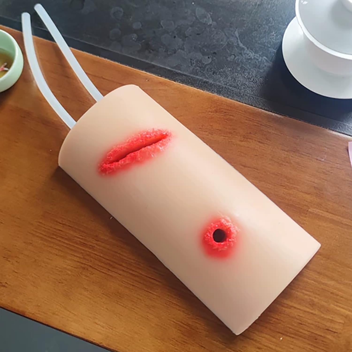 Entrenador para el Vendaje de heridas, Modelo para el Control de hemorragias y la detención del Sangrado, Material de Silicona Reutilizable, para Practicar técnicas de Vendaje hemostático.