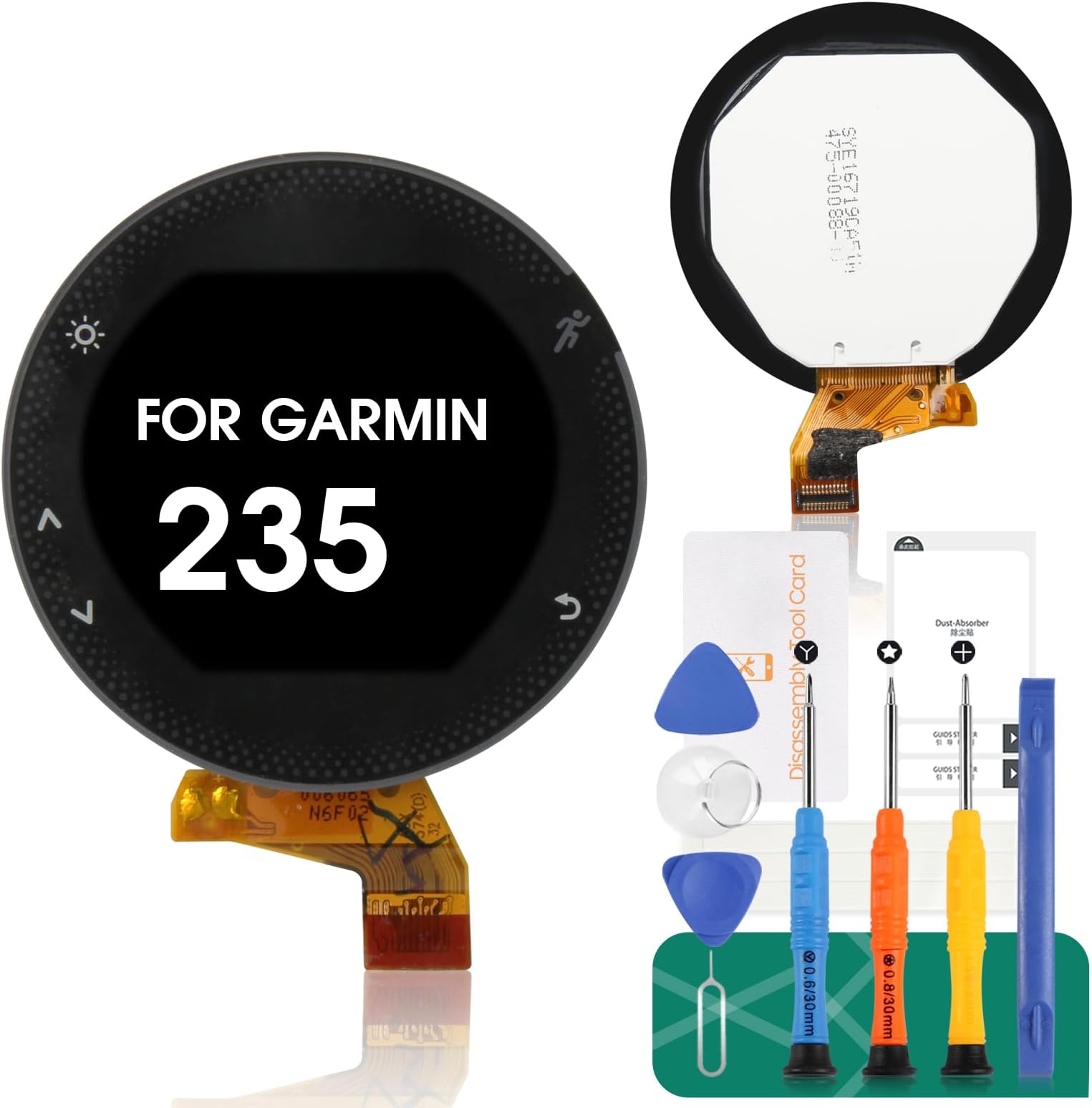 for Garmin Forerunner 235 235J 230 Watch LCD Display Touch Screen Replacement (Gray)