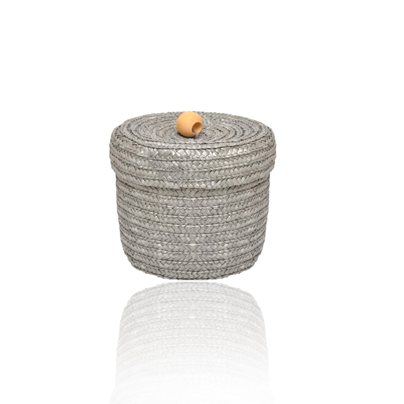 Panier de rangement pour cosmétiques et collations, boîte ronde tissée bohème