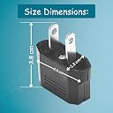 FREE SPIRIT 2-Pin Flat to Round US Conversion Plug, Compact Electrical Adapter for Home and Travel Use, Durable and Easy to Use gallery image