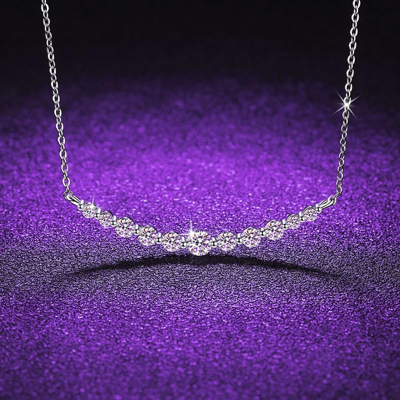 Image of Shining Diva Fashion Valentine Gift For Girlfriend Stylish Silver Plated Crystal Chain Pendant Necklace for Women and Girls