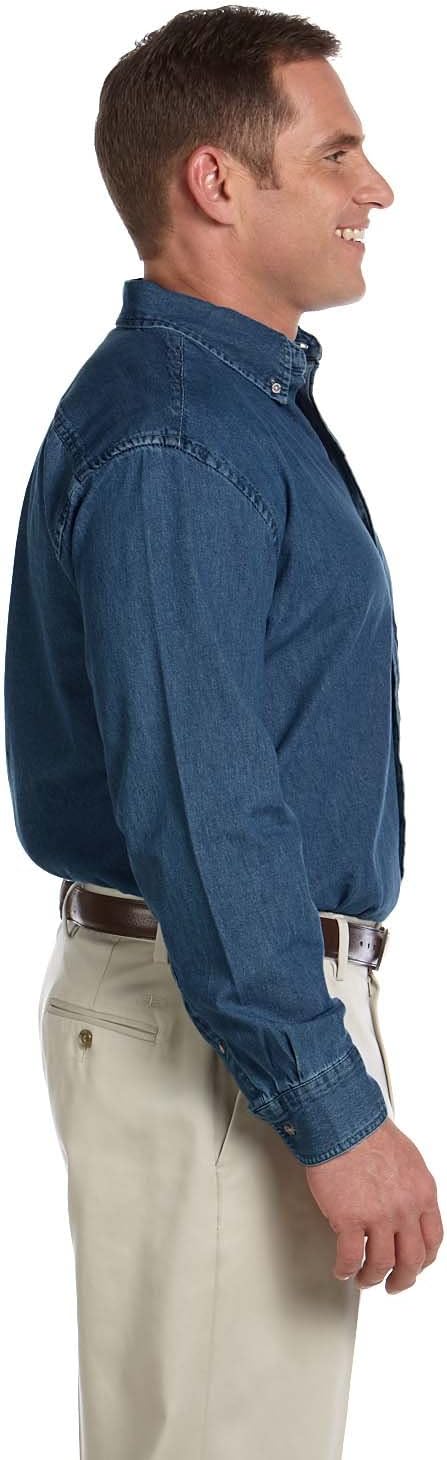 Harriton Men's Long Sleeve Denim Shirt