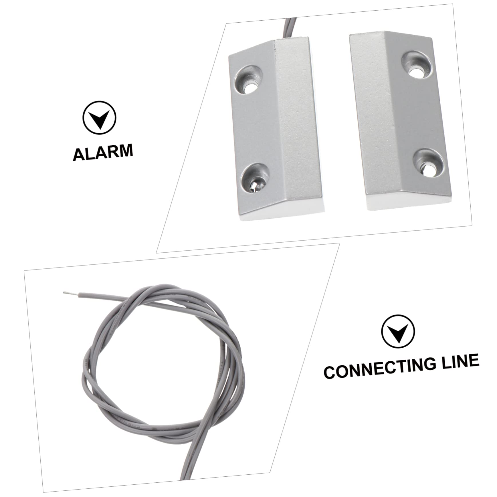 3juegos Sensor De Alarma De Puerta Imán De Zinc De Seguridad Para Puertas De Enrollar y Ventanas Sistema De Alarma Para Fábricas y Tiendas Nc y Función De Conducente