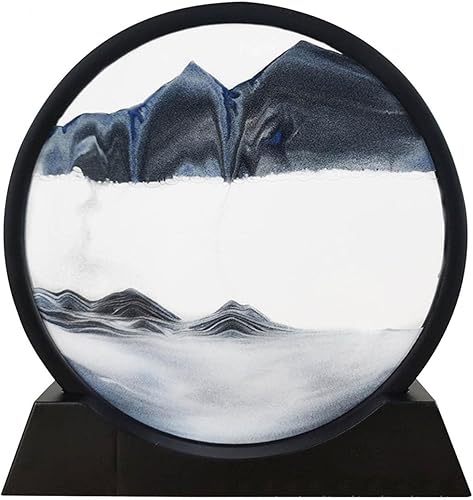 Miniatura 4 de Sand Art - Movimiento líquido, reloj de arena móvil 3D, paisaje natural, pintura redonda de arena movediza de 7 pulgadas, sala de estar, escritorio,