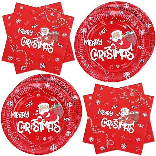 ZVK Pappteller Weihnachtsmann Partyteller Servietten Set 40 Stück...