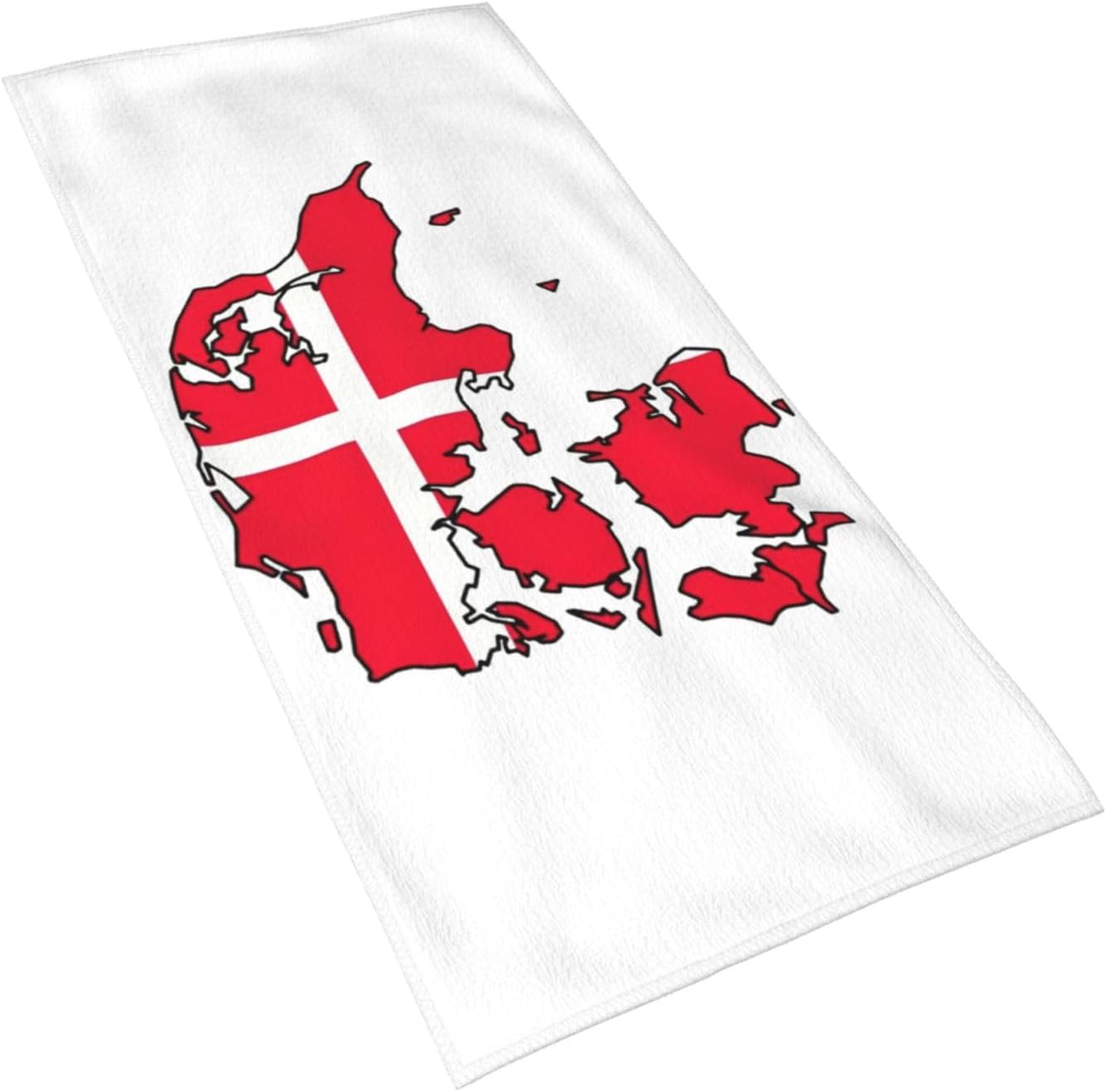 Danish Flag Map Print Hand Towels for Kitchen, Decorative Bathroom Towels Decor Farmhouse Cute for Men Women Gifts