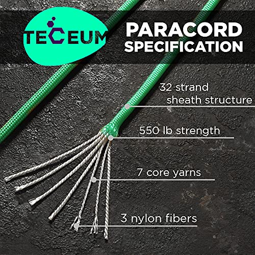 Image of TECEUM Paracord Type III 550 Lemongrass - 1000 ft - 4mm - Tactical Rope MIL-SPEC - Outdoor para Cord -Camping Hiking Fishing Gear and Equipment - EDC Parachute Cord - Strong Survival Rope 461
