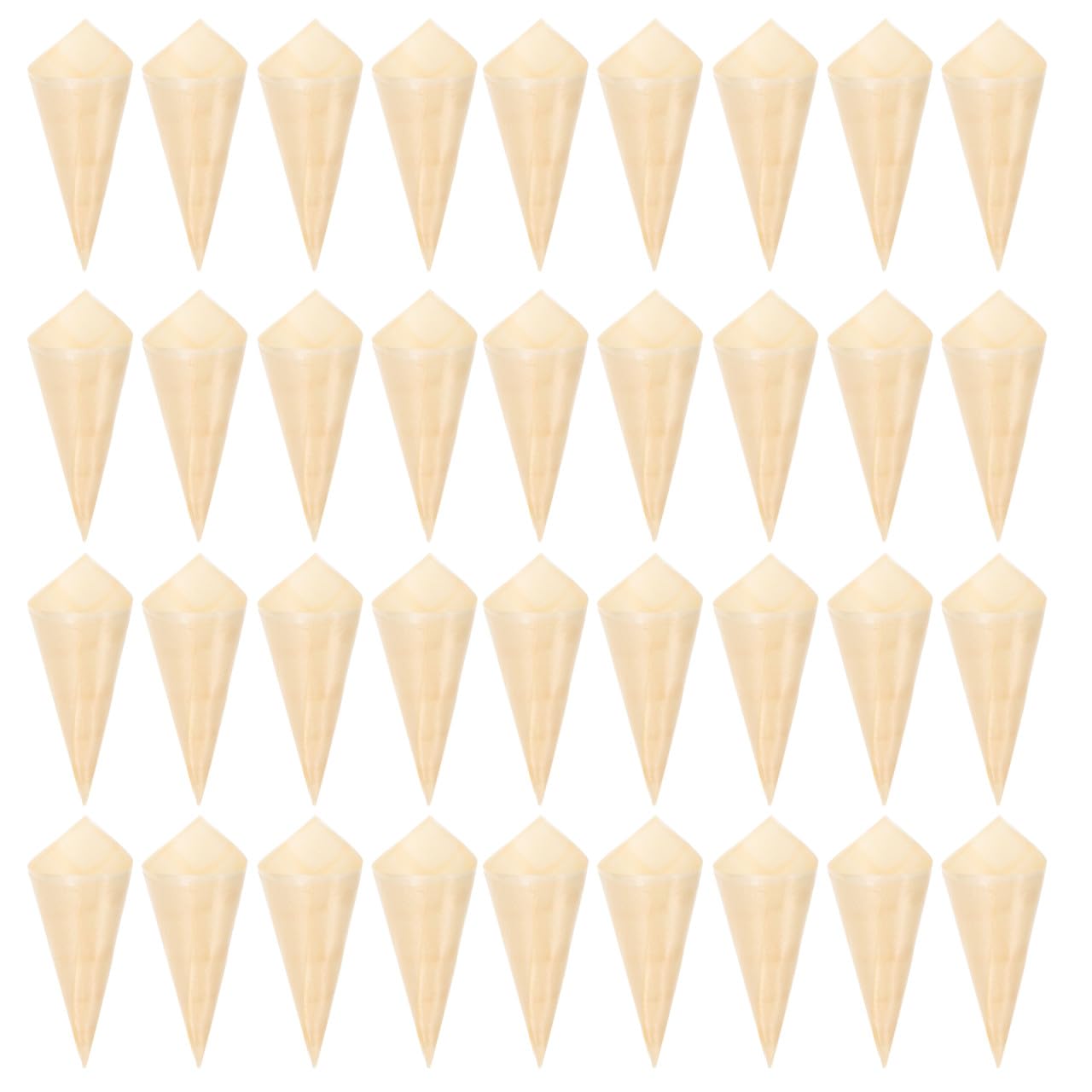 UKCOCO 50pcs Disposable Wood Candy Cones Ice Cream Wood Cone Serving Party Snack Cups 8. 00x3. 00x3. 00cm