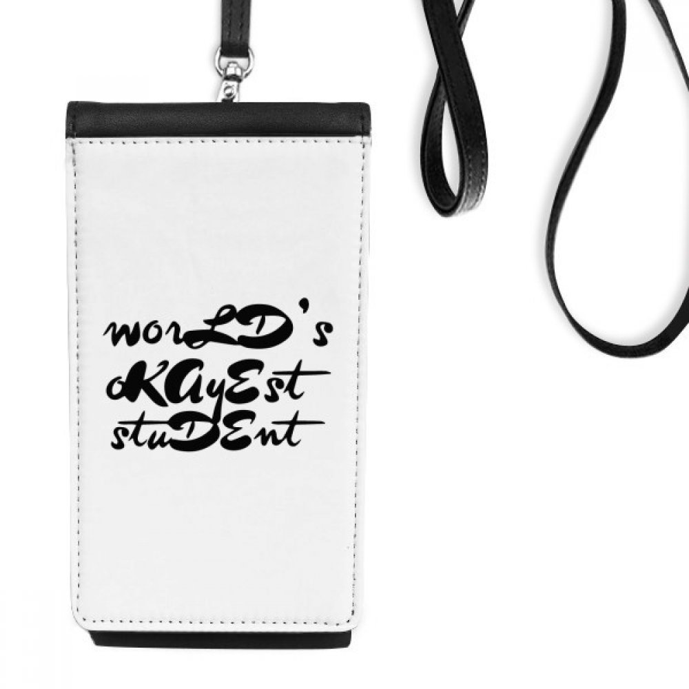 Sac suspendu téléphone étudiant et enseignant simili cuir noir portefeuille - 4