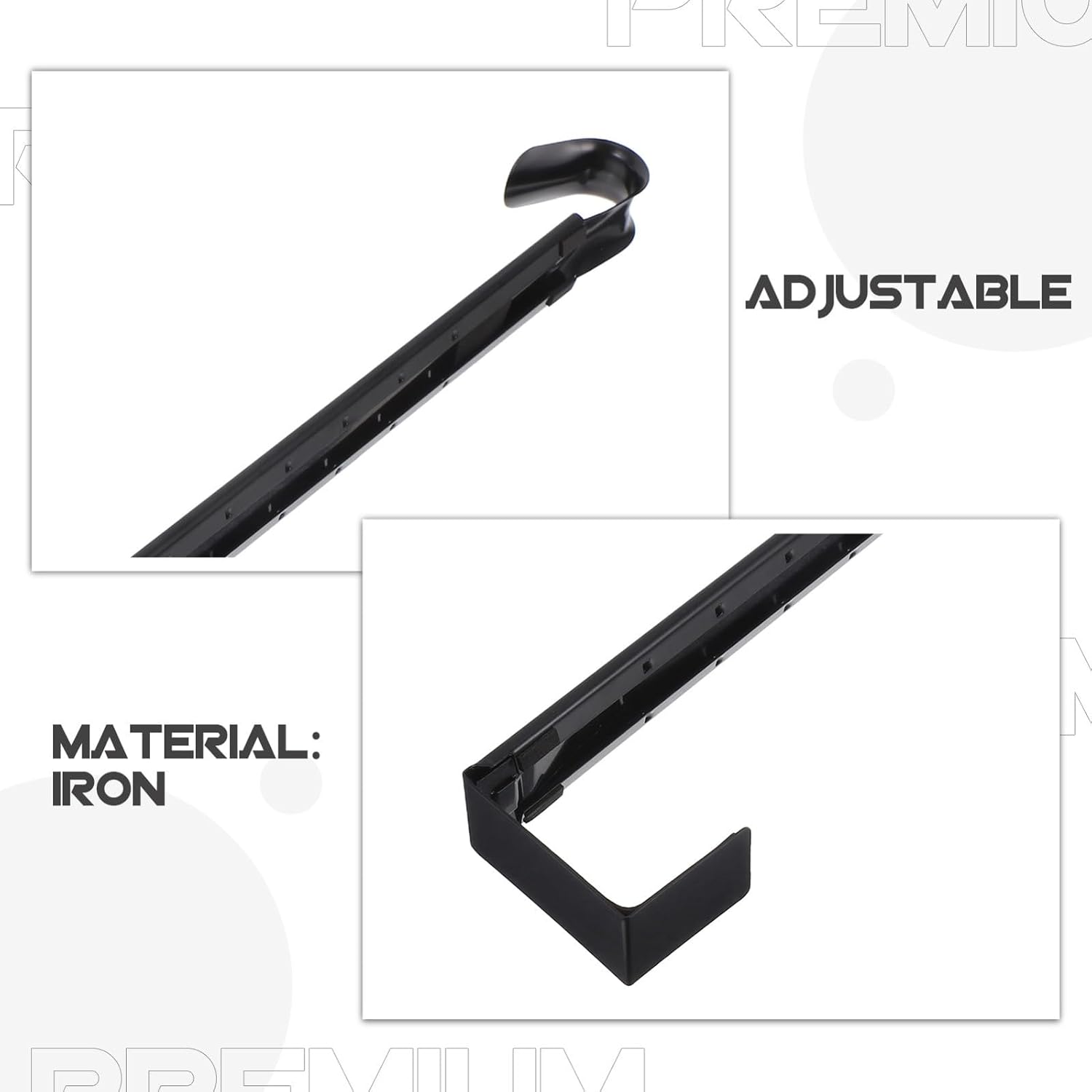 Black Adjustable Wreath Hanger for Front Door Iron Over Door Wreath Hook Elegant Design Easy Installation Decorative Item for Home