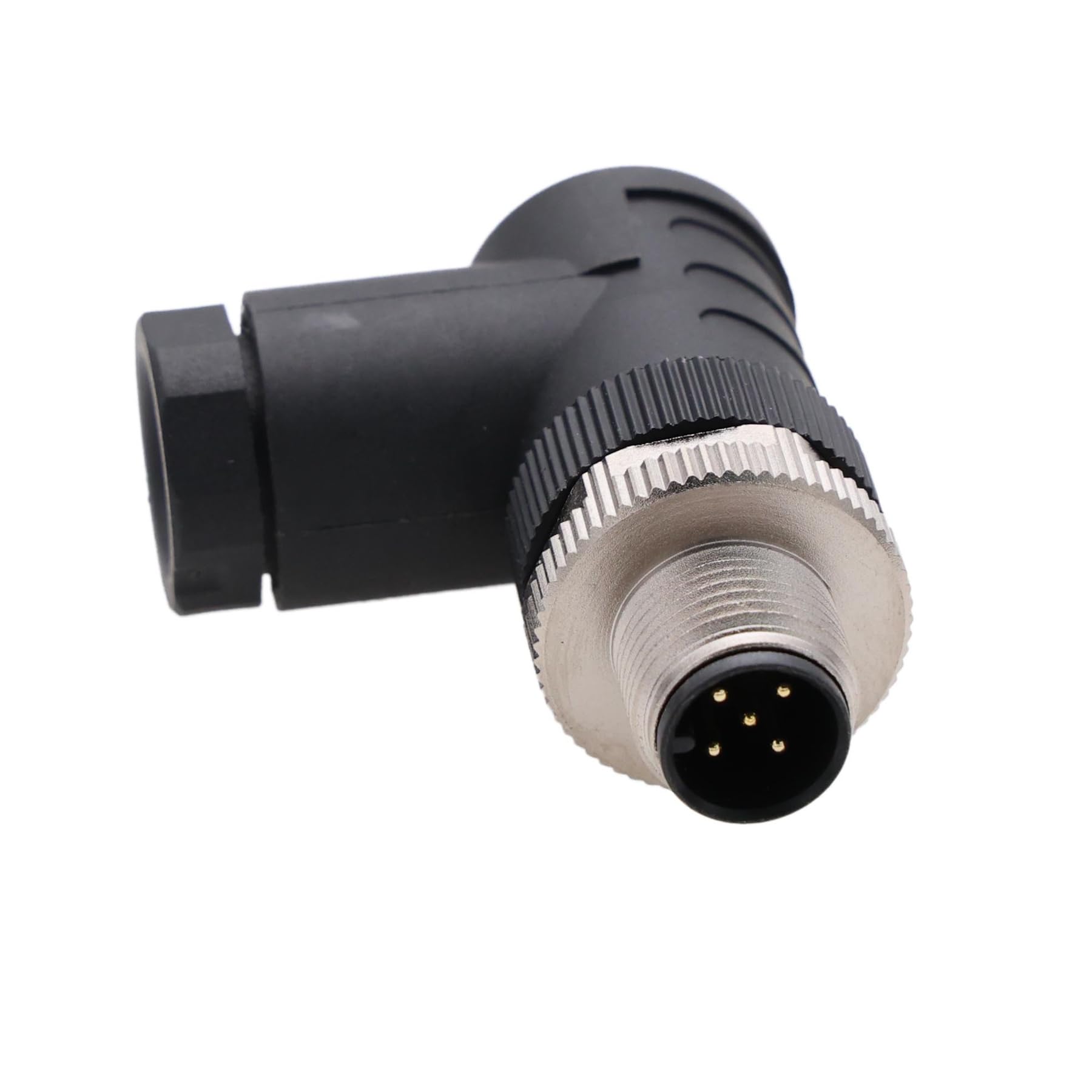 HangTon Right Angled Micro 5 Pin Male Field Connector for NMEA 2000 Network Backbone Drop Cable, DeviceNet, Lowrance, Garmin, Maretron, Raymarine, Simrad, Navico, Marine Boat, Waterproof — image 1