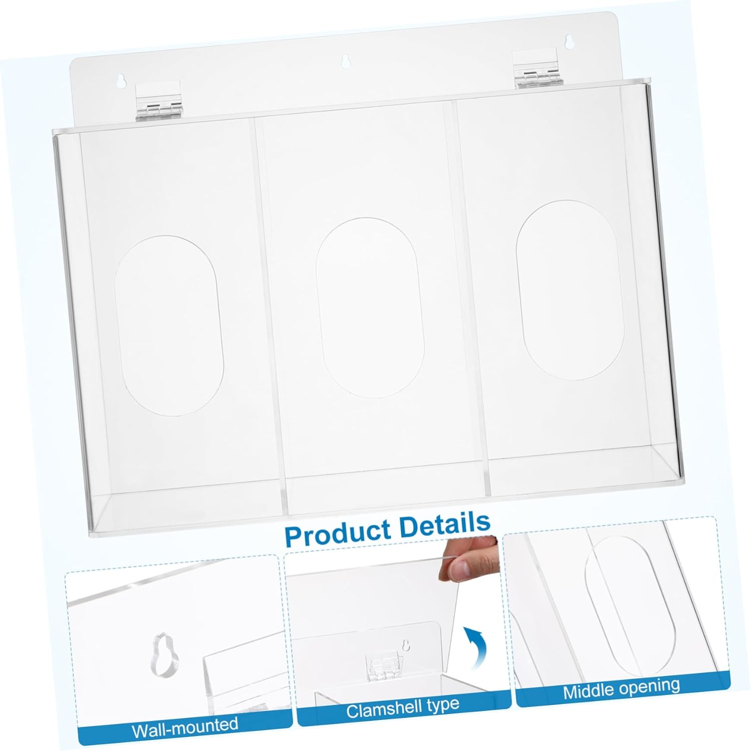 Glove Compartment Organizer Wall Mount Glove Dispenser Acrylic Mask Storage Box