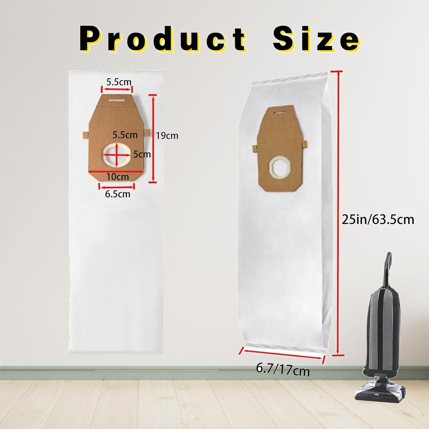 10 Pack Type Q HEPA Vacuum Bags Fit for Hoover Upright UH30010COM/UH30010CCA/UH30010 Vacuum Cleaners, Replacement Part AH10000,Part 902419001 Robot Vacuum Bag Accessories