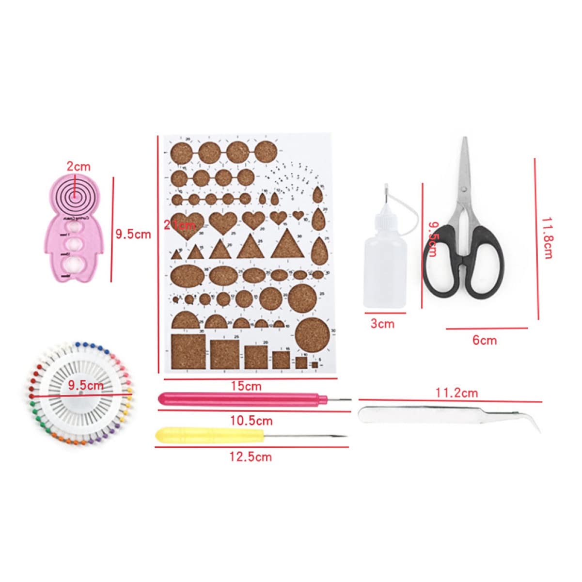 Housoutil 13Pcs Gradient Colors Paper Quilling Kits Complete Craft with Tools for Paper Rolling for Creative Projects Flower Animal Making Present