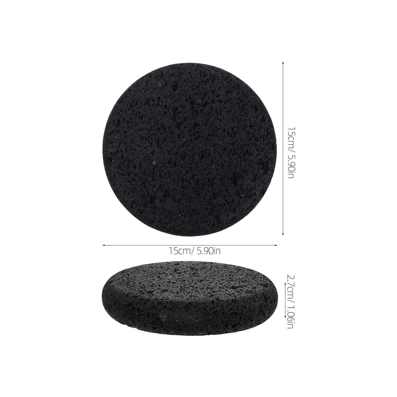 BESPORTBLE Pietra Lavica per Barbecue 15cm, Piastra da Griglia in Pietra | Cottura Uniforme e Forte Ritenzione del Calore, per Feste Thai e Korean Grill Pan, per Pesce e Frutti di Mare
